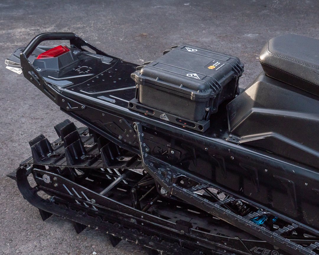 Snowmobile tunnel box mount.